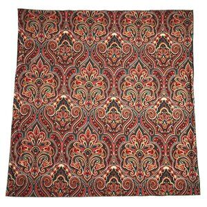 Vintage Scarf Small Tablecloth Christmas Colors Ornate Design Scroll Paisley 28"